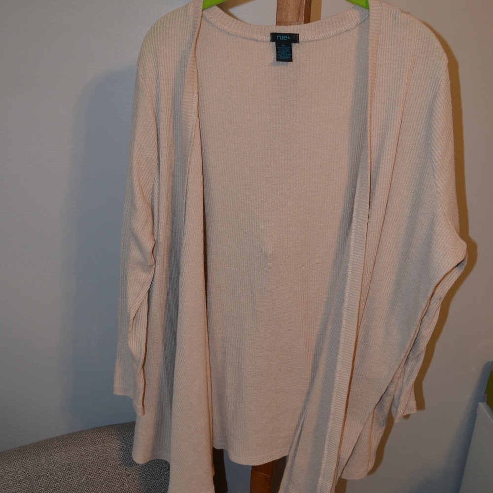 Rue 21 + Cream Light Tan Cardigan Sz. 2x